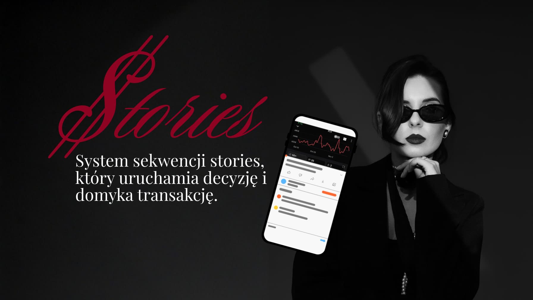 $tories- System sekwencji stories, który uruchamia decyzję i domyka transakcję.